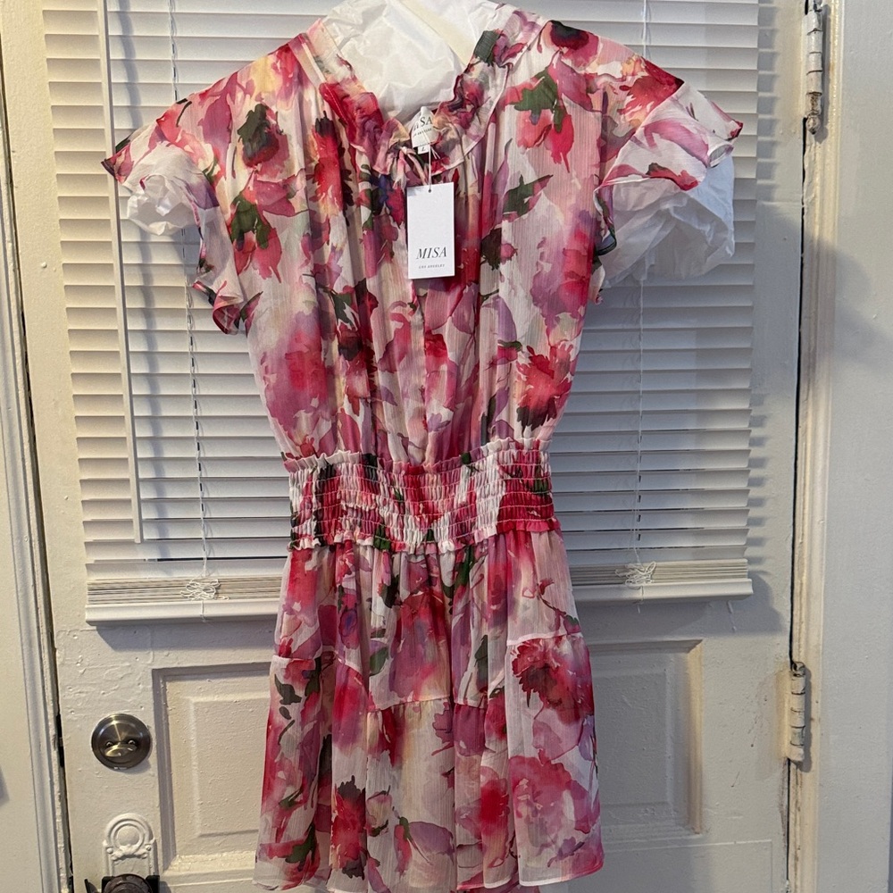 Miss women’s' Pink Watercolor Floral Dress